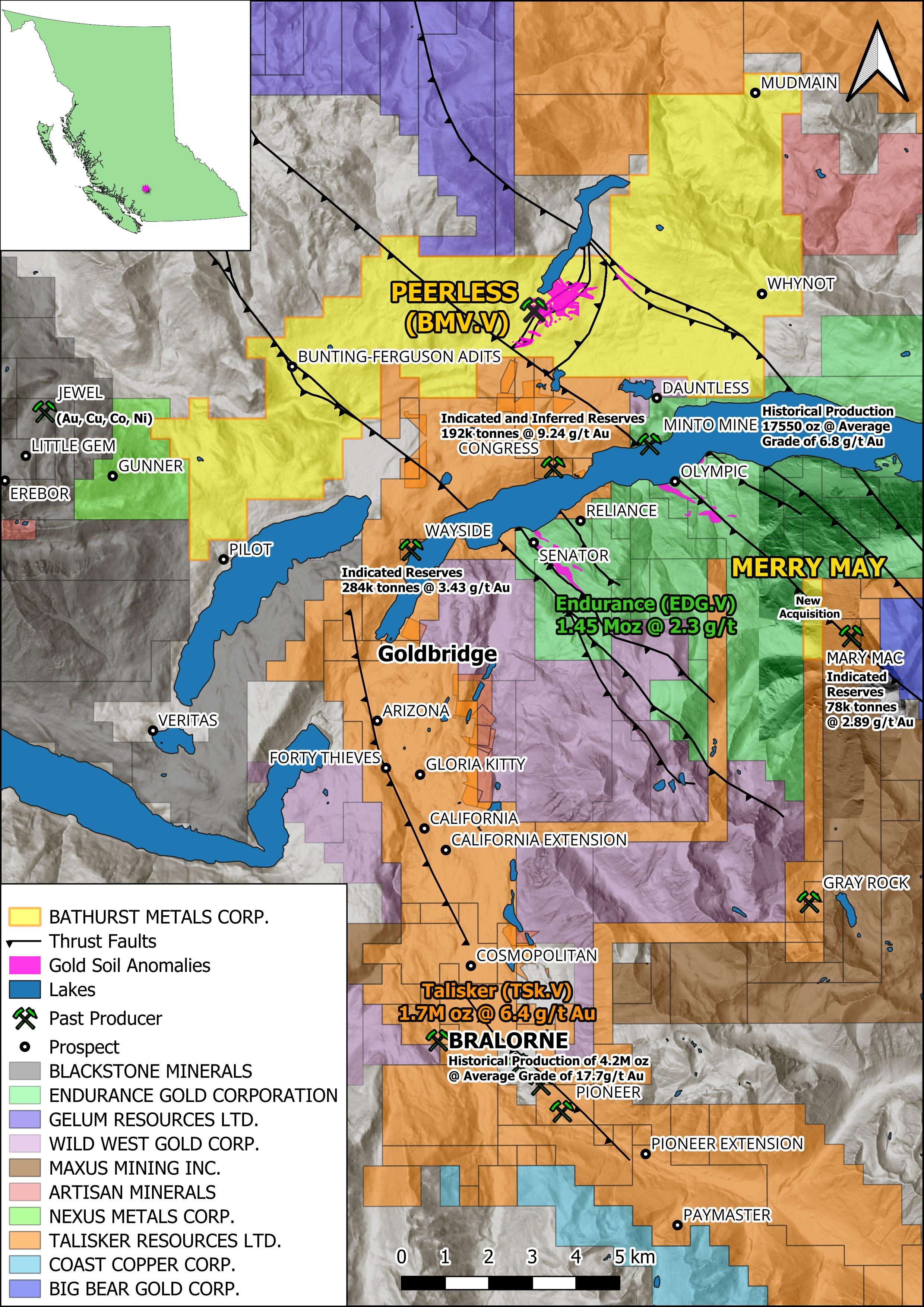 Figure 1 – Peerless and Merry May Project Location Map